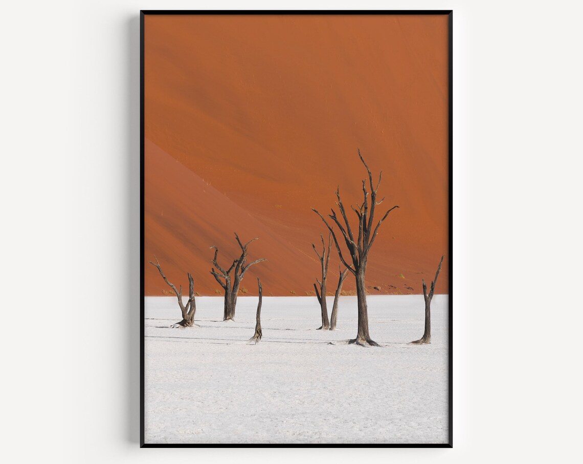 Tree Print, Orange Minimalist Desert Art Print