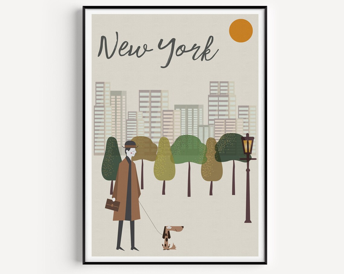 New York Travel Poster, Modern Art Print