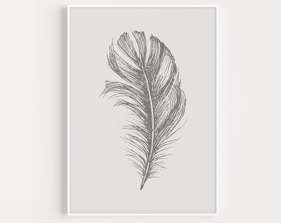 Feather Print, Scandinavian Minimalist Art Print