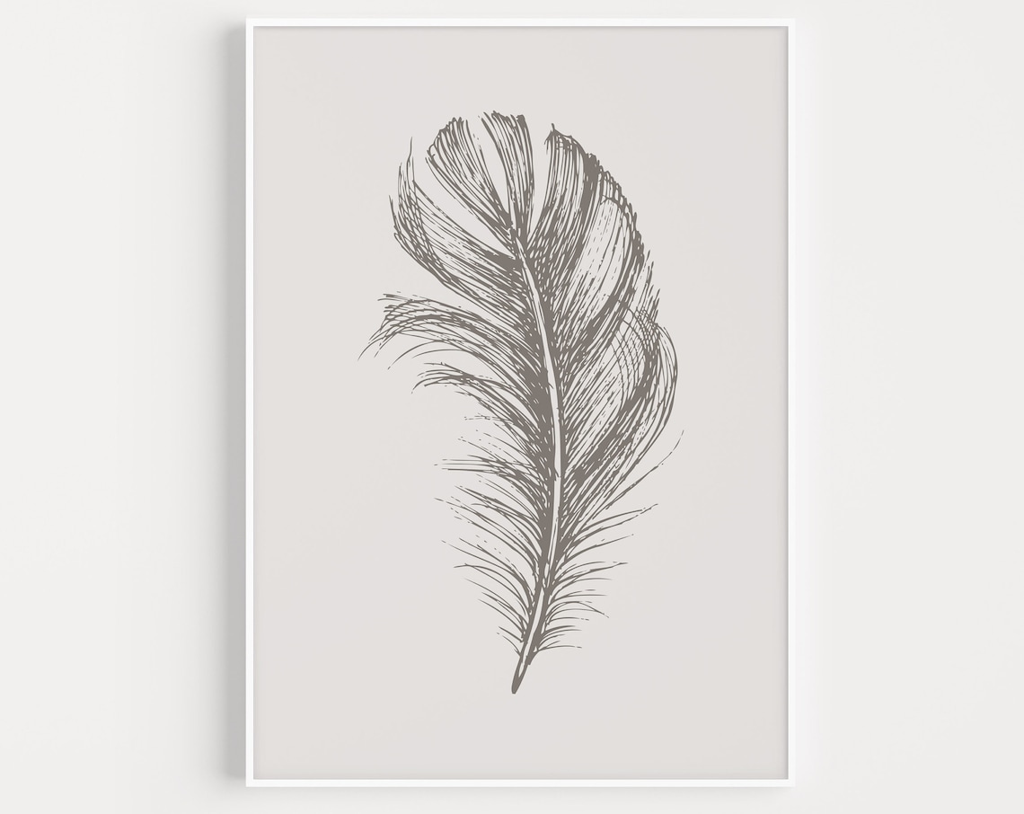 Feather Print, Scandinavian Minimalist Art Print