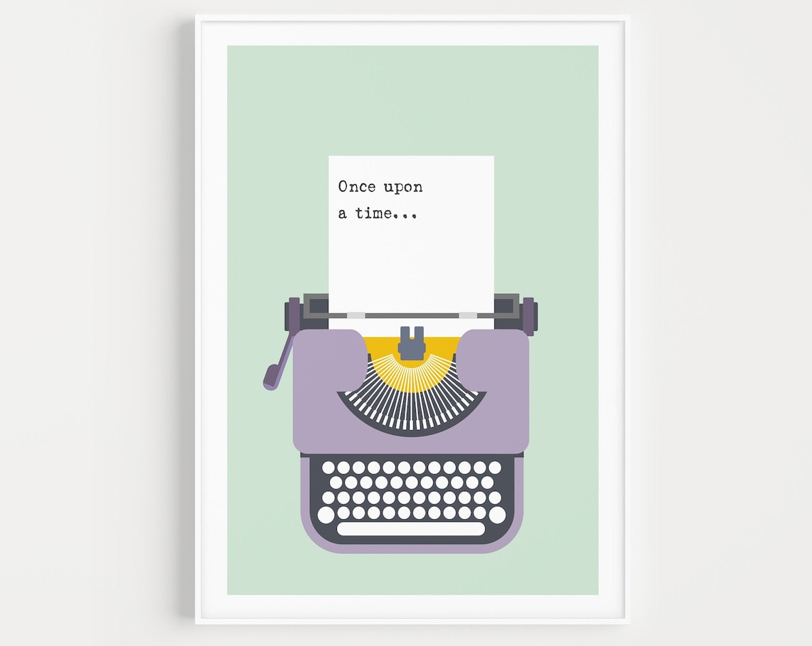 Typewriter Print, Mid Century Modern Poster