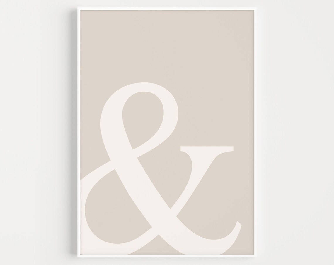 Neutral Ampersand Minimalist Modern Art Print