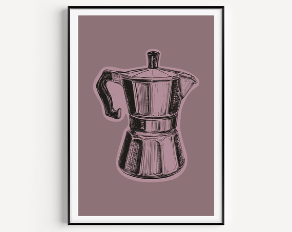 Wall Art Print Minimalist Coffee Poster Retro Pop