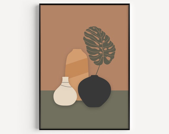 Monstera Leaf Print, Boho Art Print