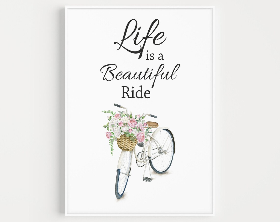 Bicycle Quote, Minimalist Wall Art Print
