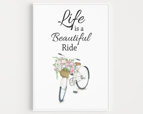 Bicycle Quote, Minimalist Wall Art Print