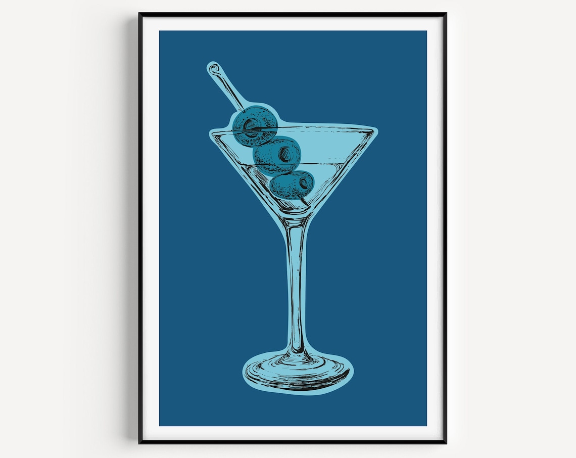 Retro Cocktail Poster, Pop Minimalist Art Print