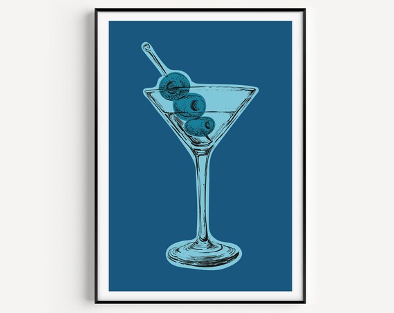 Retro Cocktail Poster, Pop Minimalist Art Print