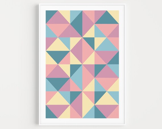 Geometric Wall Art Print Minimalist Modern Scandinavian Prints