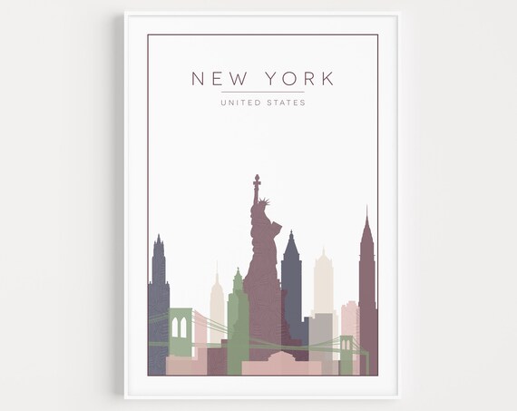 New York Minimalist Travel Poster Print