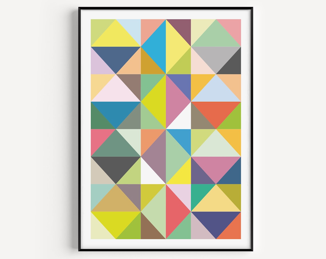 Geometric Abstract Colourful Modern Art Print