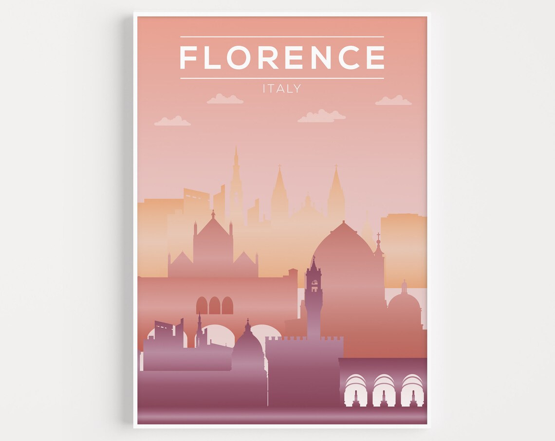 Florence Pink Travel Poster Art Print