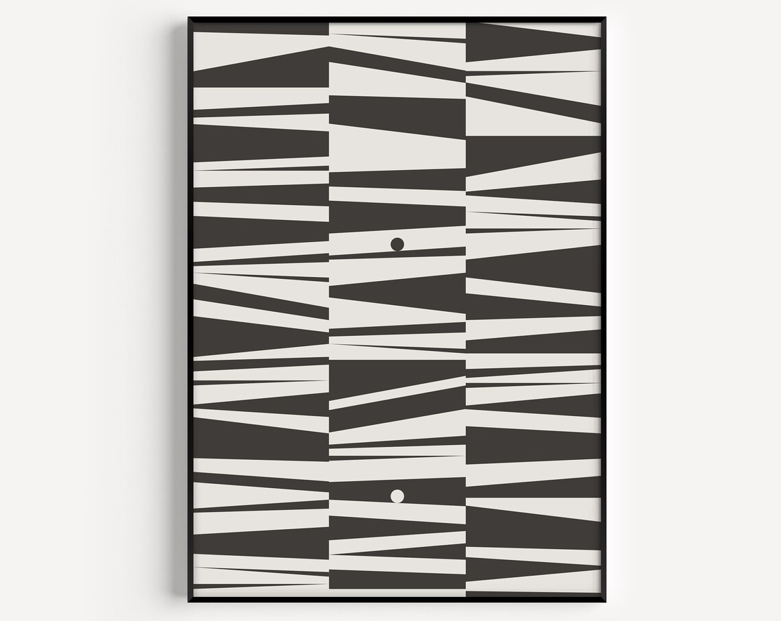 Wall Art Print Geometric Minimalist Prints Black Modern Scandinavian