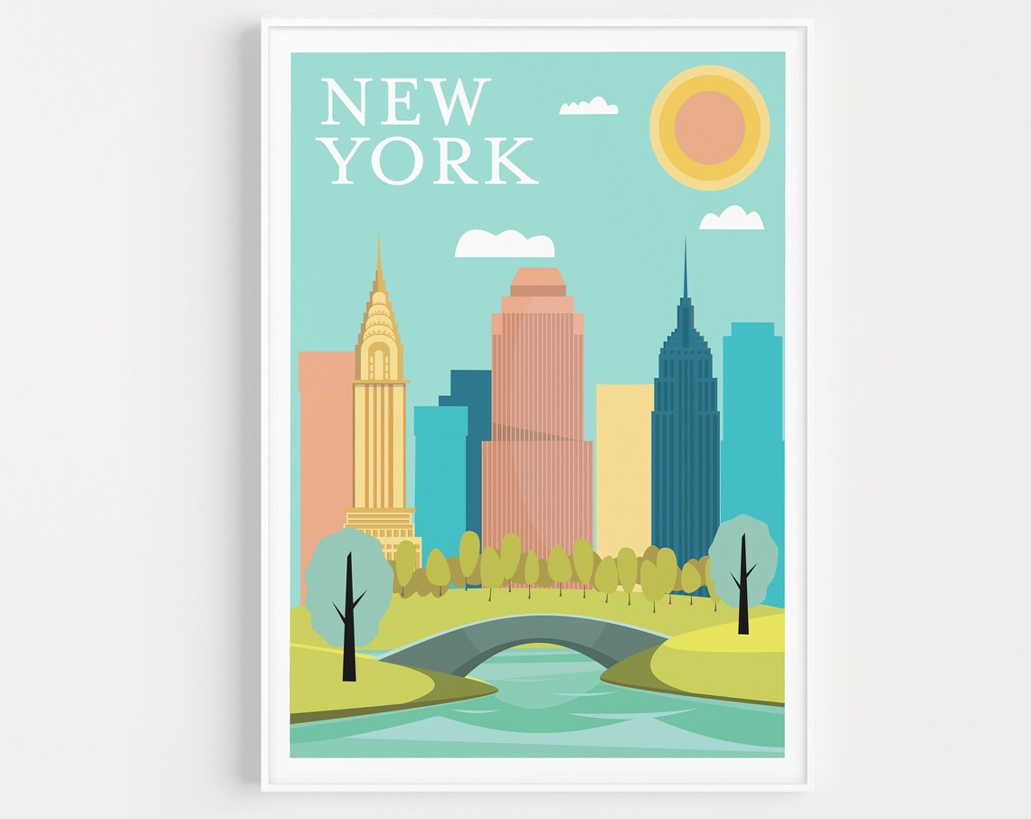 New York Minimalist Scandinavian Travel Poster