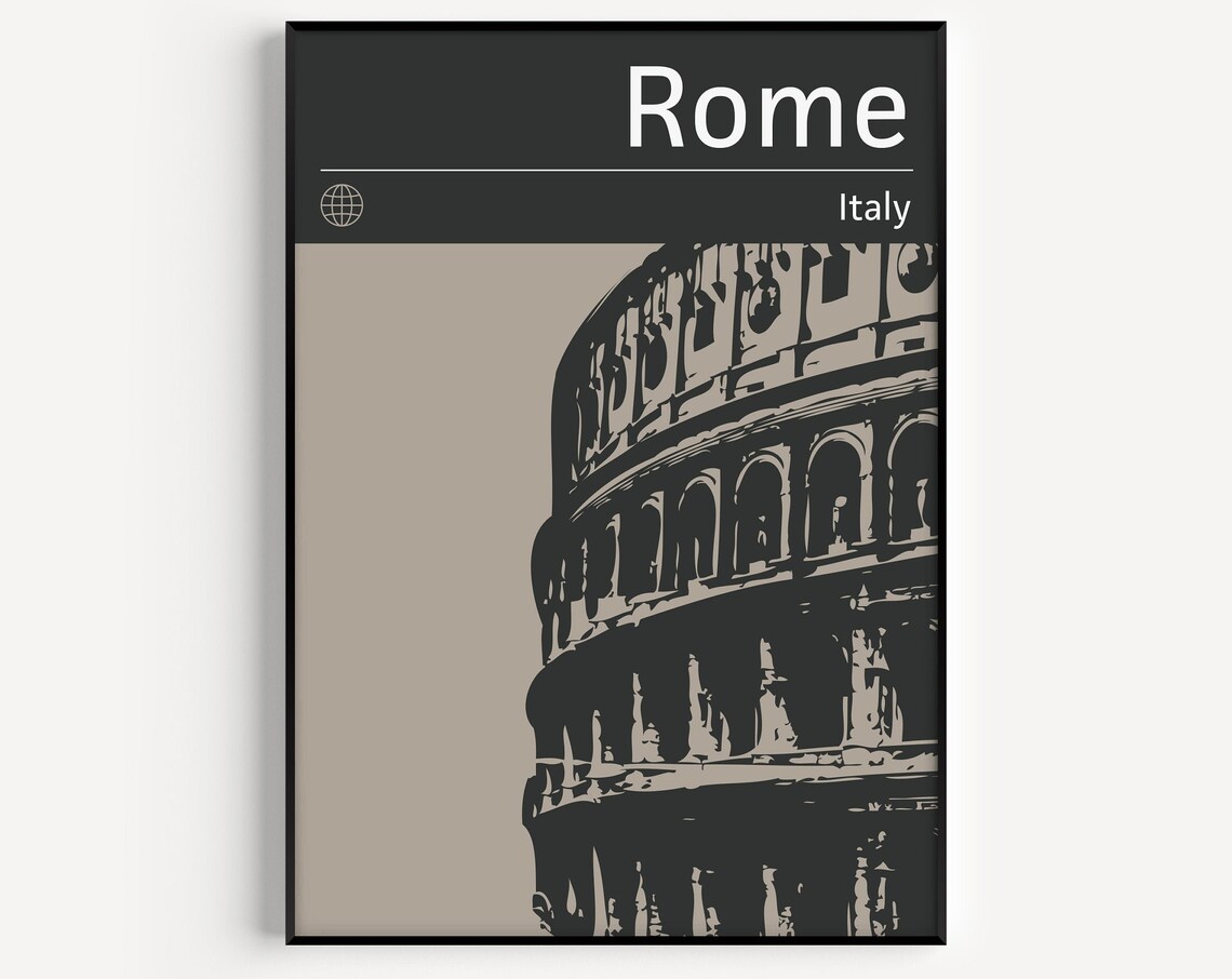 Rome Italy Minimalist Travel Poster Print Set