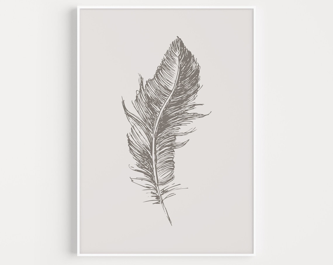 Scandinavian Minimalist Feather Art Print