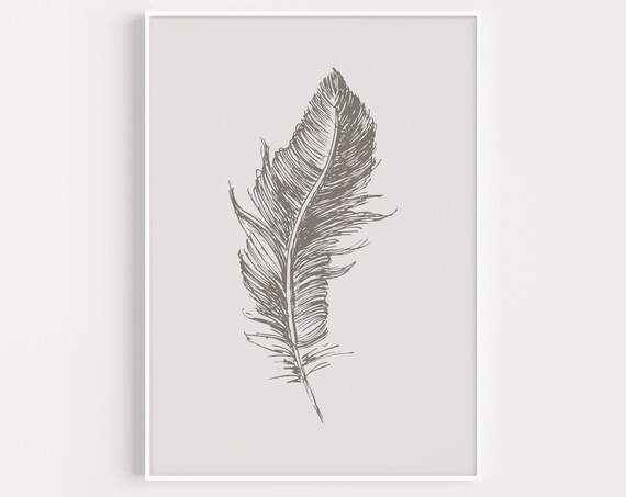 Scandinavian Minimalist Feather Art Print
