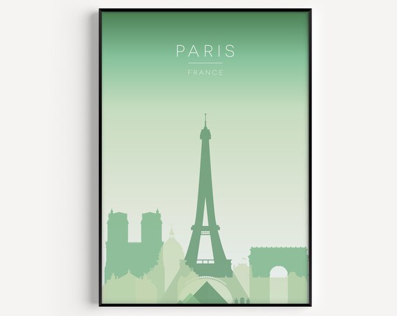 Paris Eiffel Tower Travel Poster, France Art Print