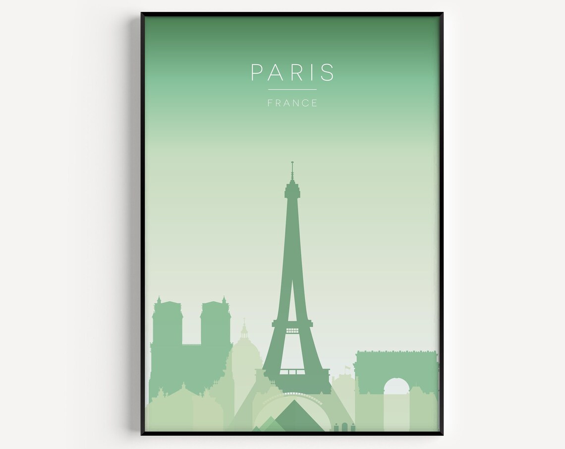 Paris Eiffel Tower Travel Poster, France Art Print