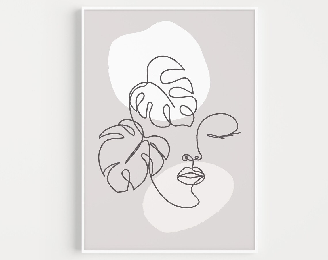 Face Line Print, Abstract Scandi Art Print