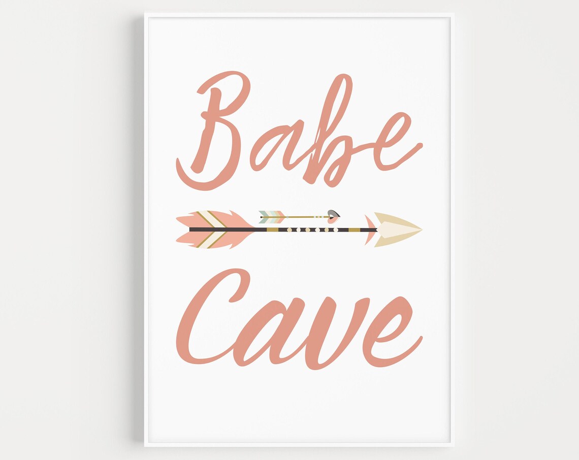 Babe Cave Nursery Wall Art Print, Girls Room