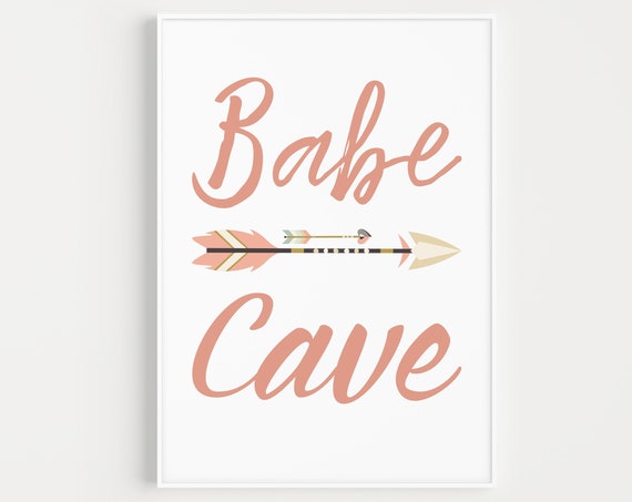 Babe Cave Nursery Wall Art Print, Girls Room