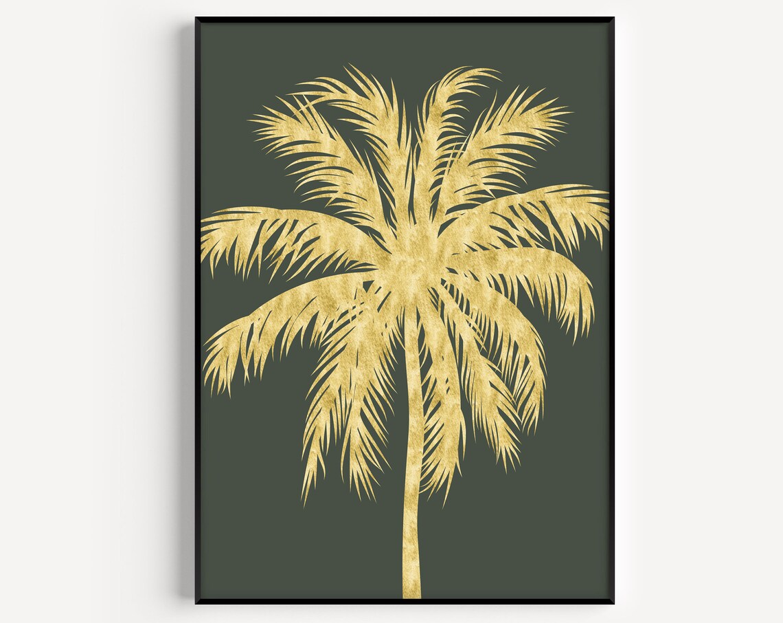 Botanical Print Art Tree Green Wall Palm Scandinavian Minimalist