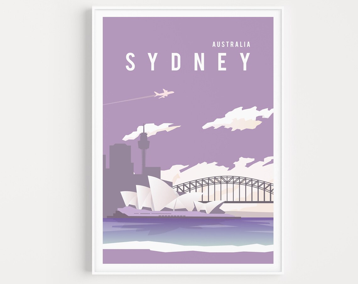 Sydney Minimalist Travel Poster, Australia Art Print