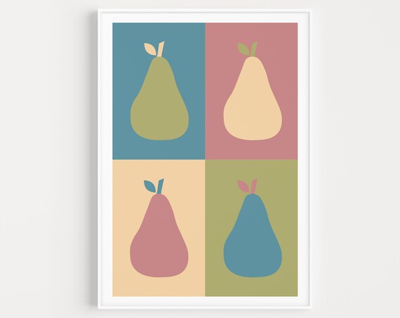 Kitchen Wall Art Prints Pear Print Modern Scandinavian