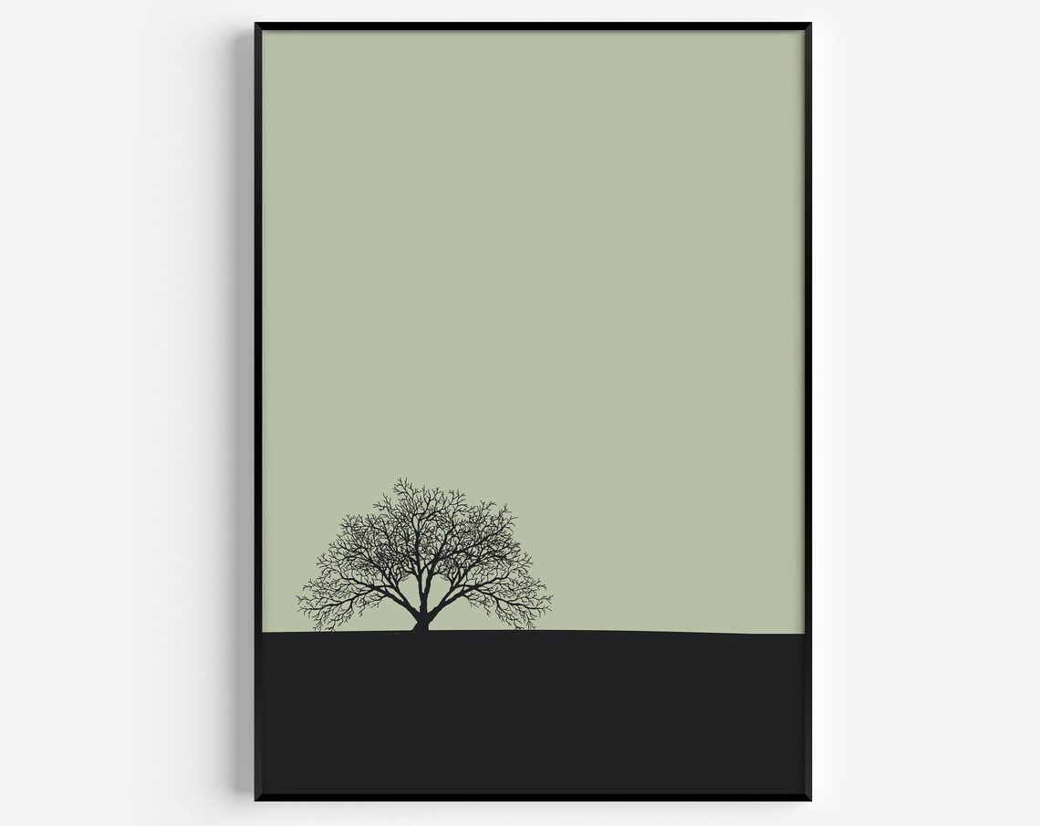 Tree Print Art, Minimalist Scandinavian Modern