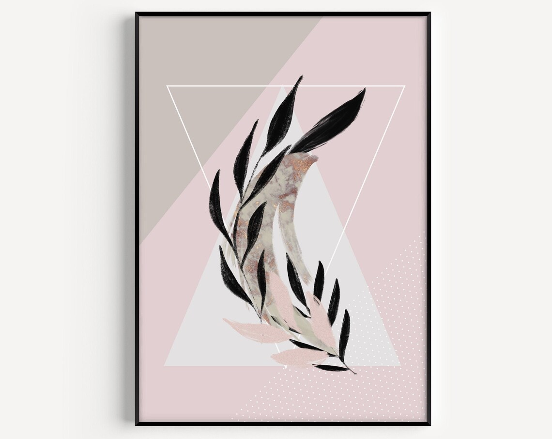 Pink Prints Grey Blush Scandinavian Art Print