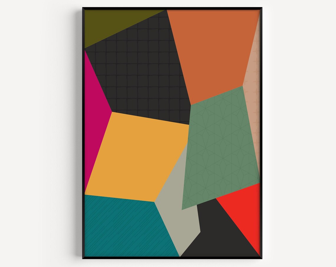Geometric Abstract Poster Print, Minimalist Modern