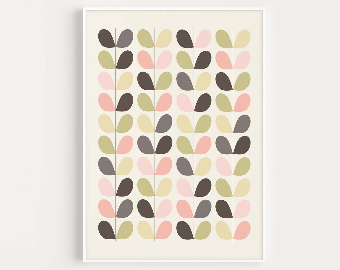 Wall Art Mid Century Print Minimalist Modern Scandinavian