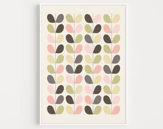 Wall Art Mid Century Print Minimalist Modern Scandinavian
