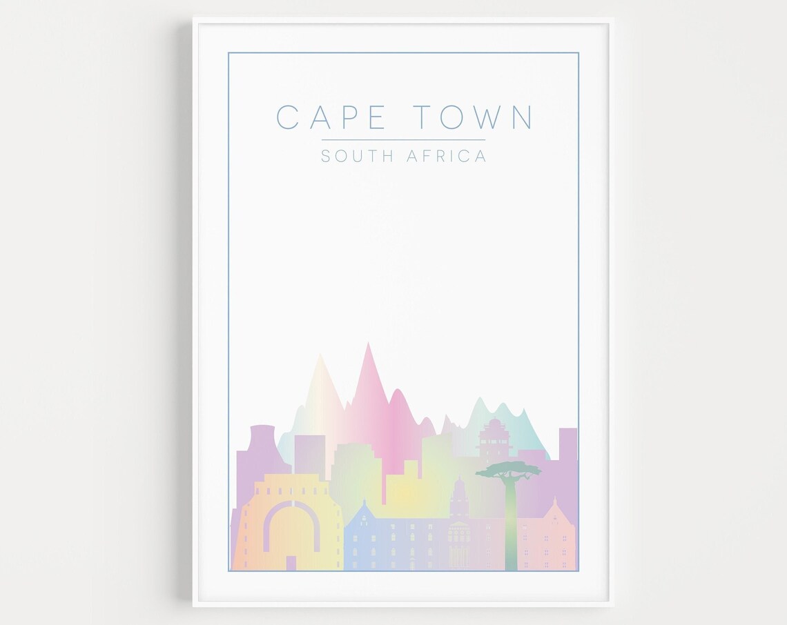 Cape Town Travel Poster, South Africa Art Print