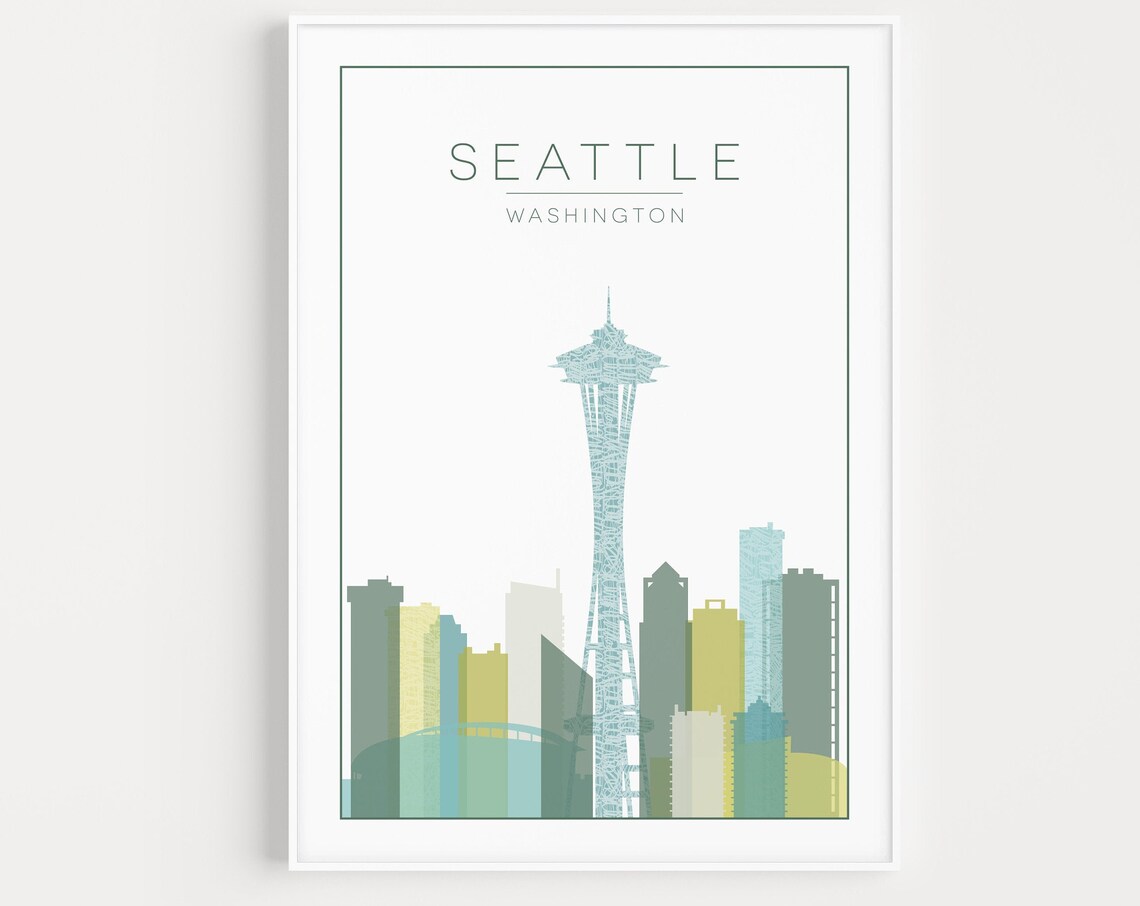 Seattle Minimalist Modern Travel Poster