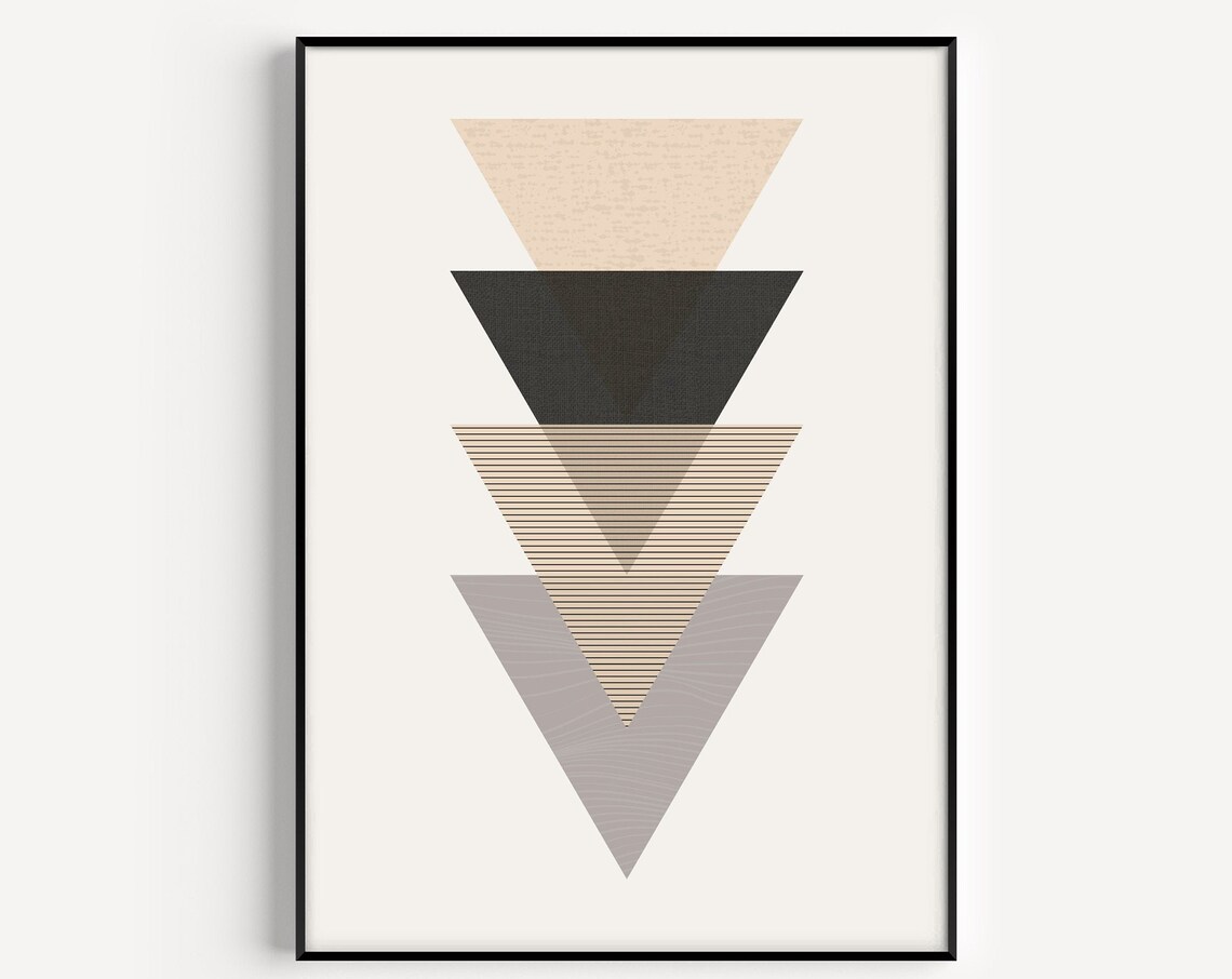 Geometric Triangle Print, Minimalist Nordic Art Print