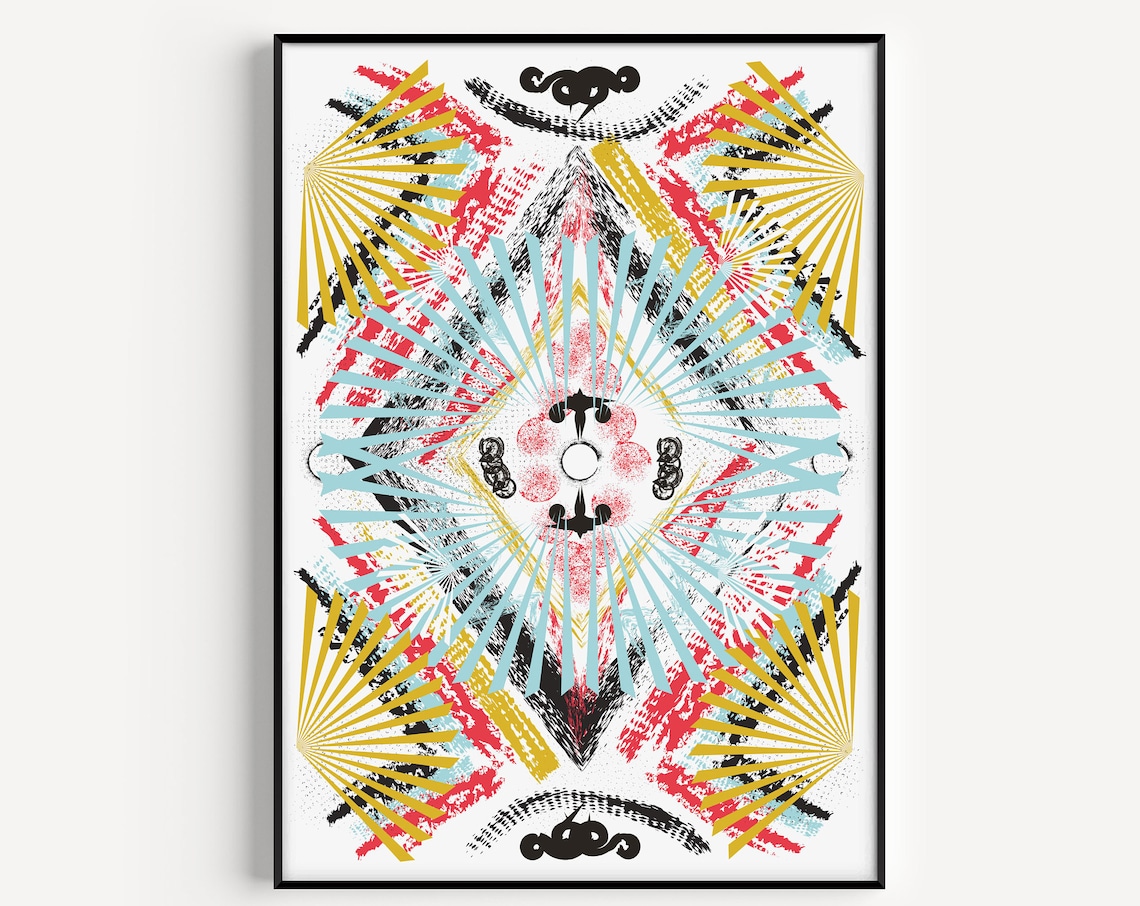 Retro Abstract Poster, Modern Pattern Art Print