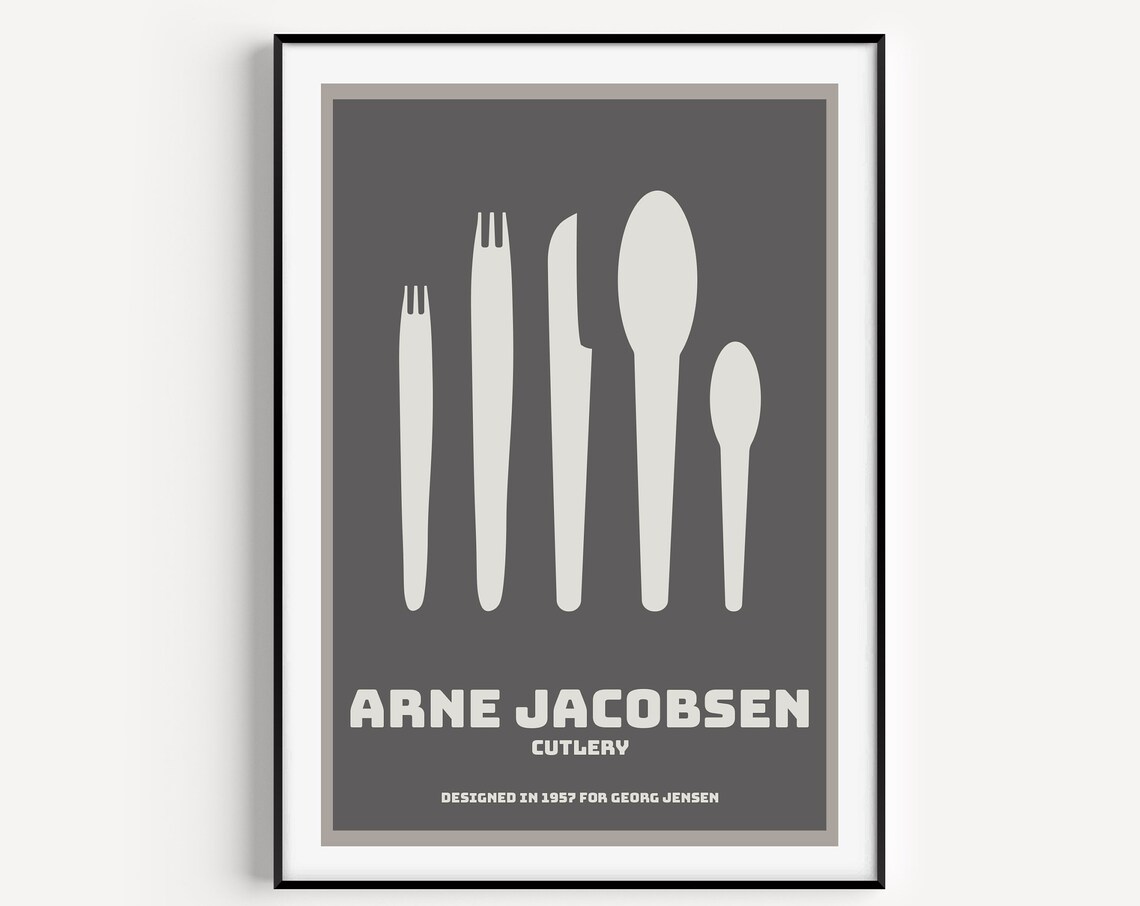 Arne Jacobsen Minimalist Cutlery Art Print