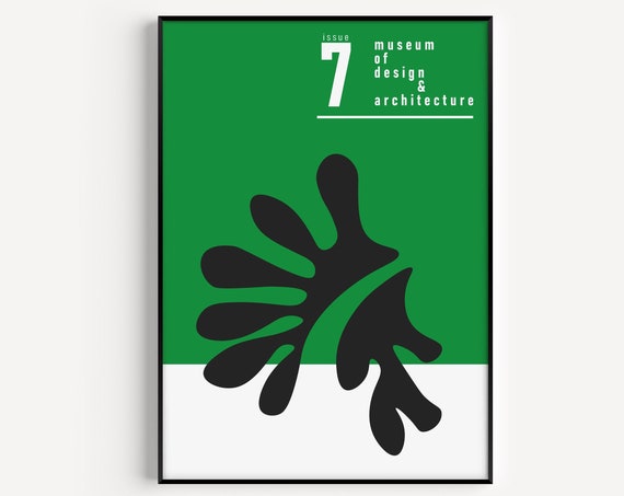 Green Print Wall Art Prints Architecture Magazine Design Minimalist