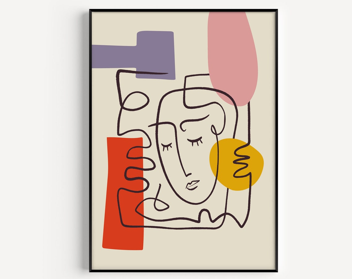 Picasso Print, Line Art Poster
