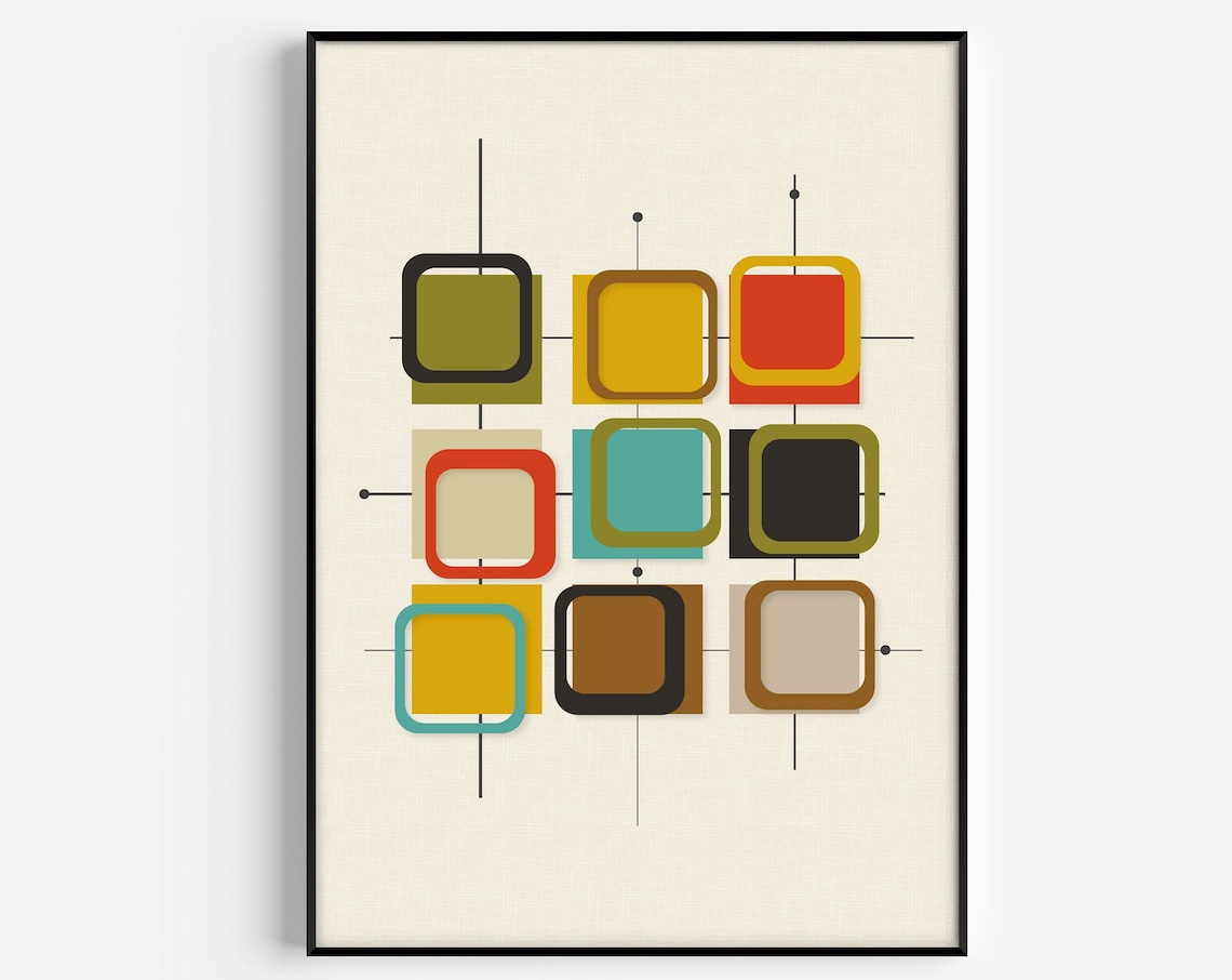 Mid Century Modern Retro Wall Art Poster