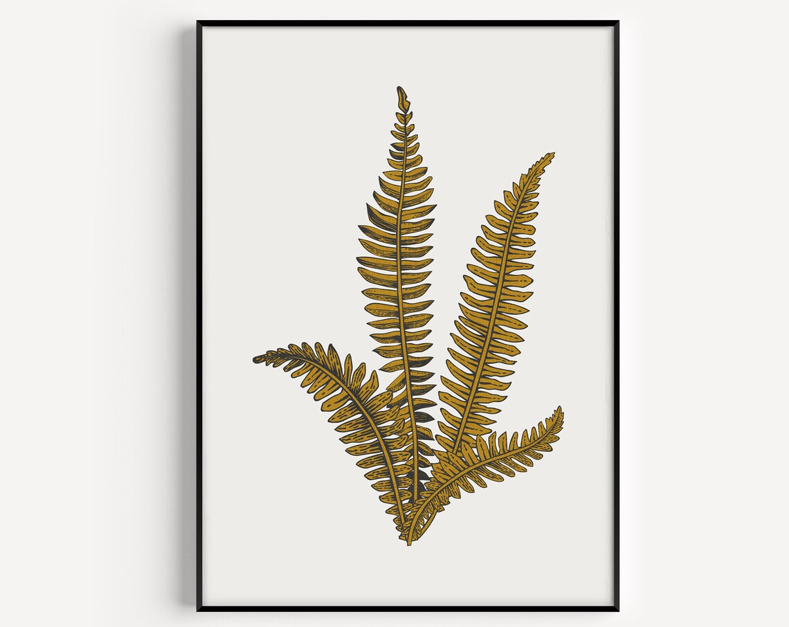 Botanical Yellow Print, Modern Scandinavian Art Print