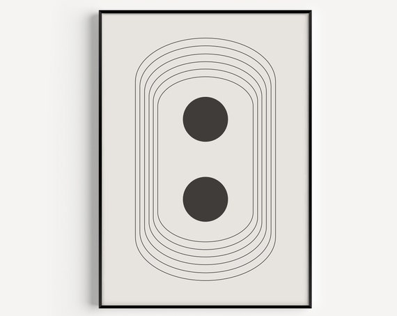 Abstract Art Print, Minimalist Retro Scandinavian
