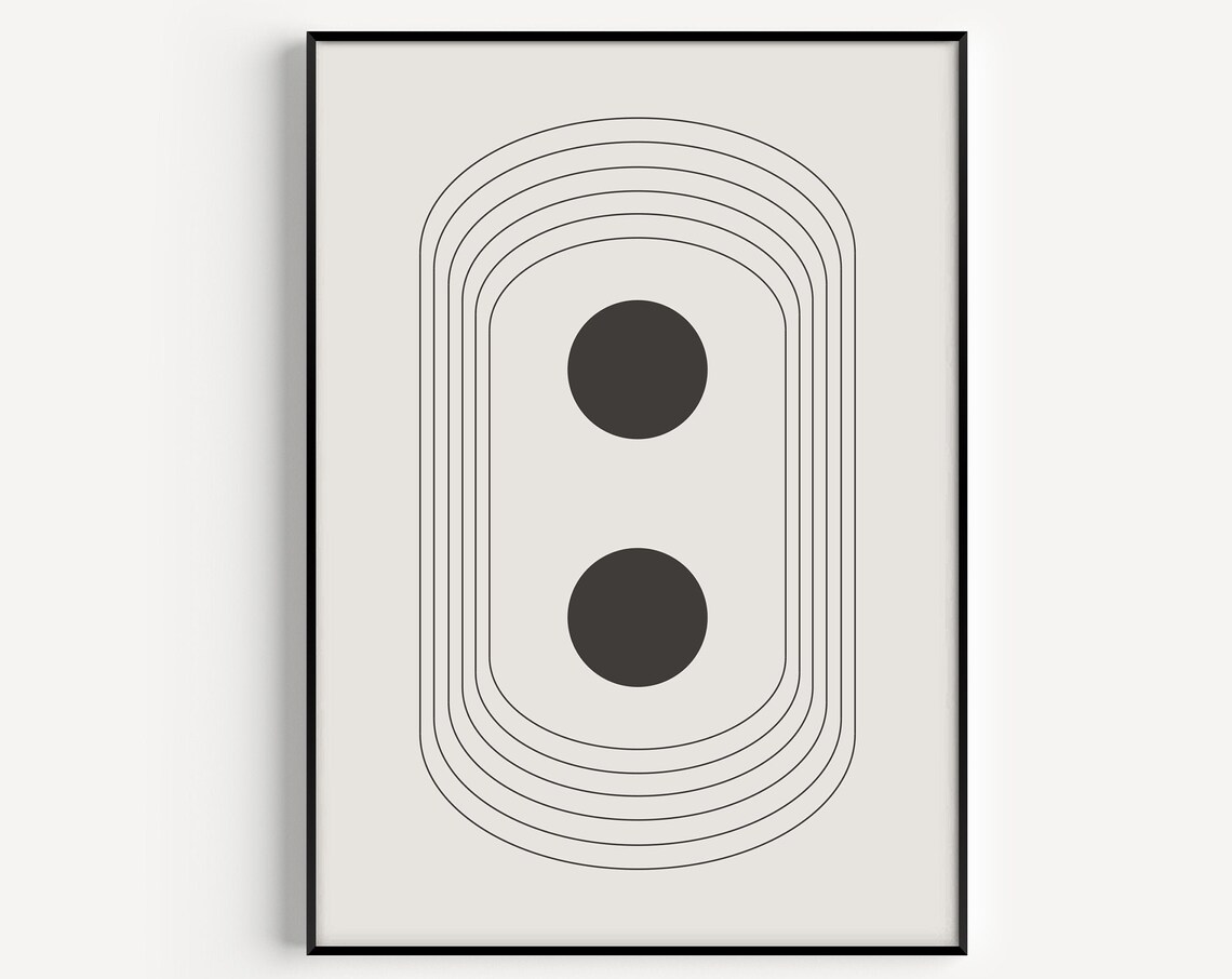 Abstract Art Print, Minimalist Retro Scandinavian