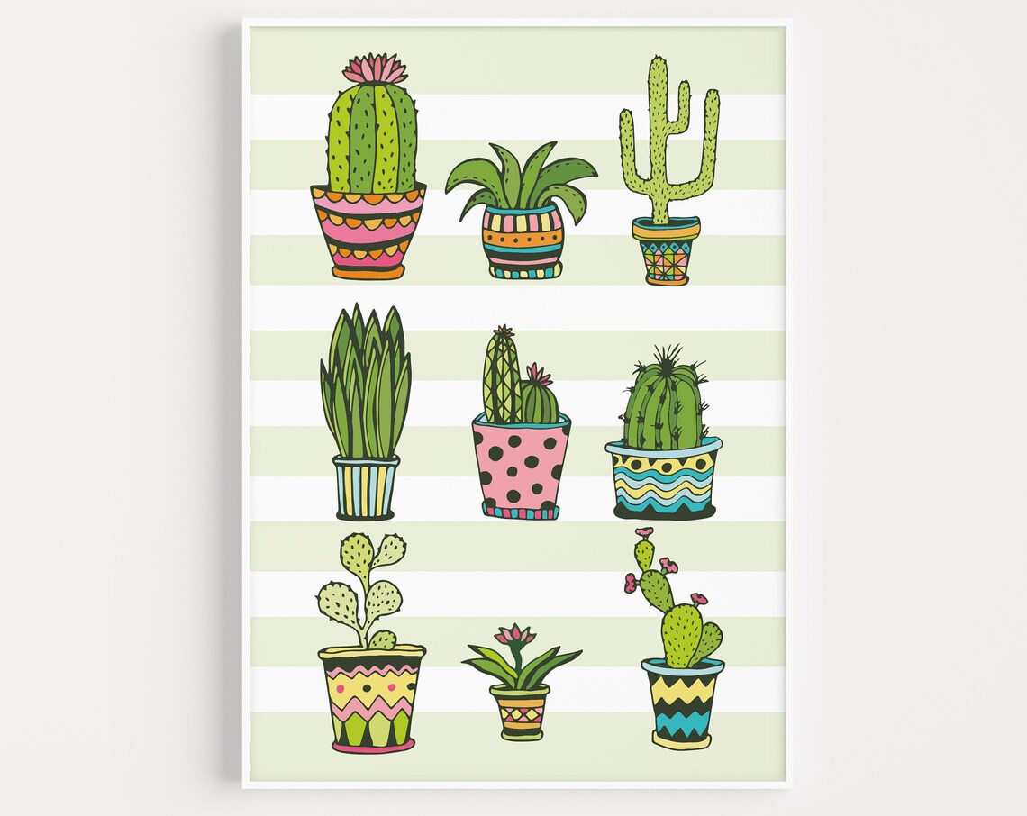 Cactus Print, Minimalist Nordic Scandi Modern Art Print