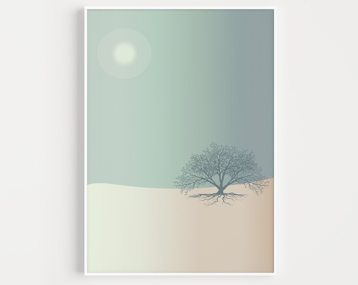 Tree Print, Minimalist Scandinavian Art Print