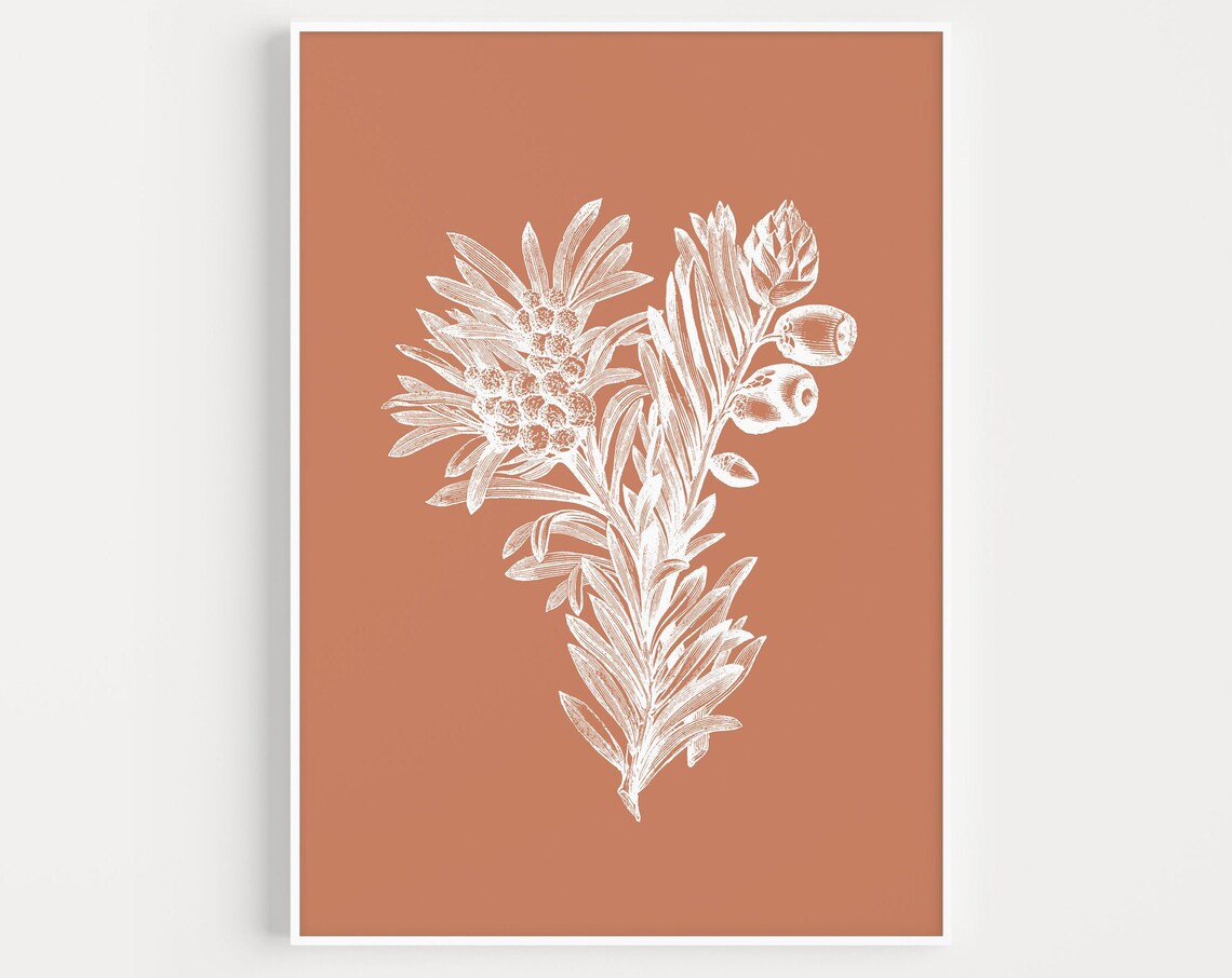 Flower Print Prints Botanical Wall Art Modern Minimalist