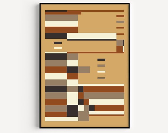 Wall Art Print Mid Century Retro Prints Modern Geometric Minimalist Poster