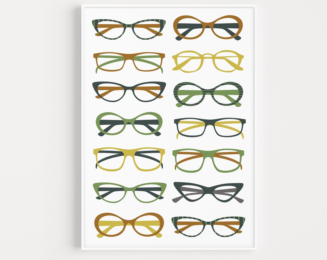 Glasses Fine Minimalist Fashion, Scandinavian Art Print